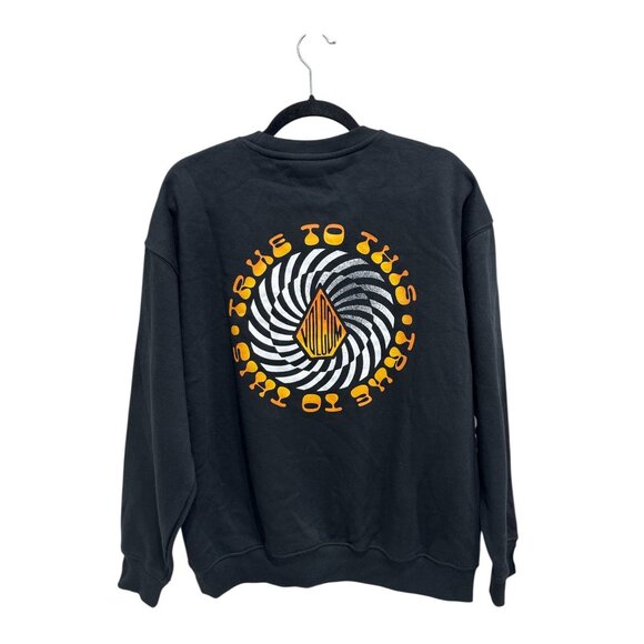 VOLCOM Men's Black RoundAbout Crew Sweatshirt SMALL - Picture 3 of 7